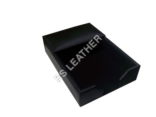 Leather Black Bonded Leather 4x6 Memo Holder - Leather Material 4x6 Size Rich Brown Color | Stylish Memo Storage Solution