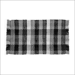 Check Black Grey Rug