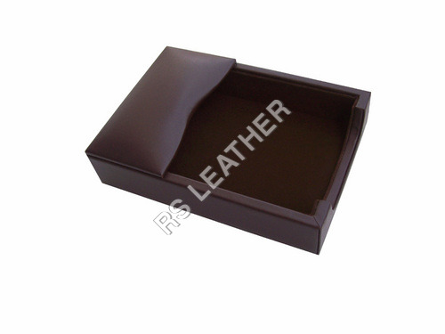 Leather Dark Brown Leather  4X6 Memo Holder