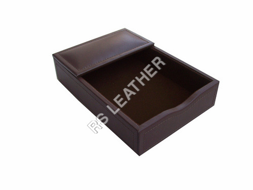 DARK BROWN LEATHER 4X6 MEMO HOLDER - Leather Material, 4x6 Inches Size, Dark Brown Color | Self-Stitch Design for Elegant Note Storage