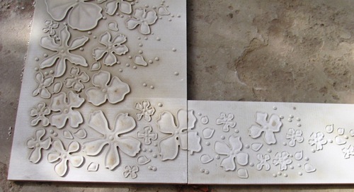 Flower Pattern Carved Marble Stone