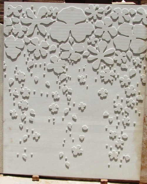 Flower Engraved Marble Tile