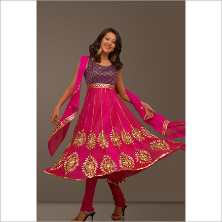 Anarkali Churidar Red Gota Anarkali Churidar Red Gota