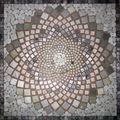 Marble Medallion Floor Inlay - Marble, 12x12 Inches, Gray | Polished Finish, Elegant Design, Durable, Easy Installation