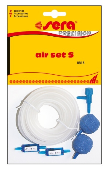 Sera Air Set S - Silicone Hose 2m, Ceramic Air Stones, Adjuster, Safety Valve | Easy Setup, Reliable Aeration, Complete Kit
