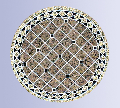 Circular Inlaid Marble Table Top - 12 Inch Diameter, 1 Inch Thick, Polished Marble | Elegant Design, Durable, Unique Inlay, Easy to Clean