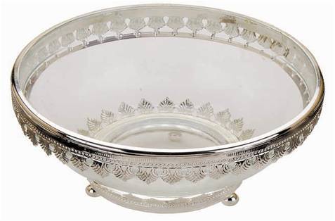 D-2067 - Silver Plated, 10cm Diameter, 7cm Height | 3 Legs Base, Polished Finish, Elegant Ornate Design, Durable, Easy Cleaning