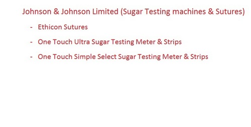 Johnson & Johnson Limited (Sugar Testing machines