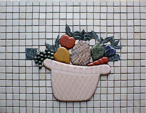 Fruit Basket Pattern Mosaic Tiles