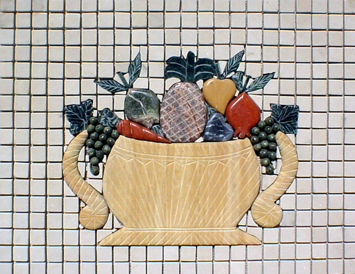 Yellow Mosaics Fruit Basket Tiles