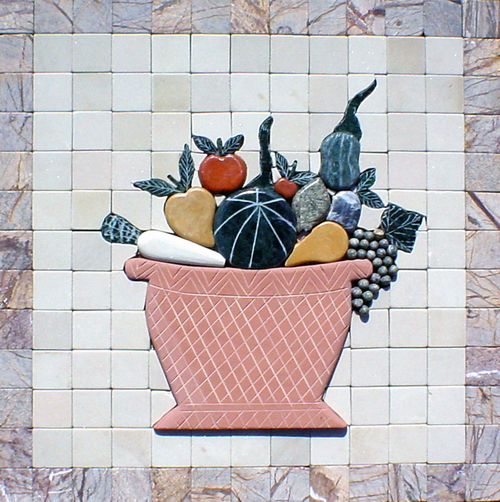 Marble Mosaic Fruit Basket Tile