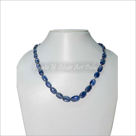 Natural Blue Kyanite Smooth Oval Beads