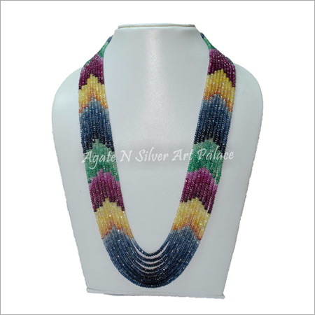 Multi Rondel Beads Necklace