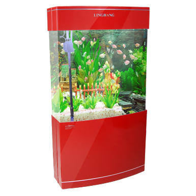 MJ YKL 880 SG Aquarium - Glass, Plastic, 880x340x1480 mm, Wine Red, 190L, Filtration 510, 2x13W Lamp | Large Capacity, Stylish Design, Powerful Filtration, Bright Lighting, Easy Maintenance