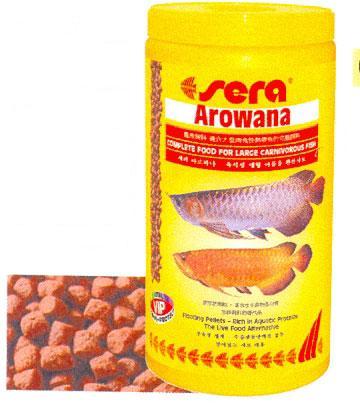Sera Arowana 1000ml - Plastic Jar 15x10x20cm Reddish-Brown | High Protein, Sinking Pellets, Carnivore Fish Food