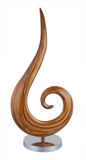 Decorative Item - Aluminum, 24x4 Inches, Brown | Elegant Design, Durable Material, Abstract Style, Polished Finish