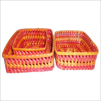 Square Trays - Plastic, Varying Sizes, Orange | Lightweight, Stackable, Durable, Stylish Design