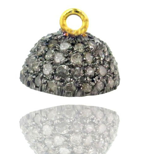 Pave Diamond Gold Beads