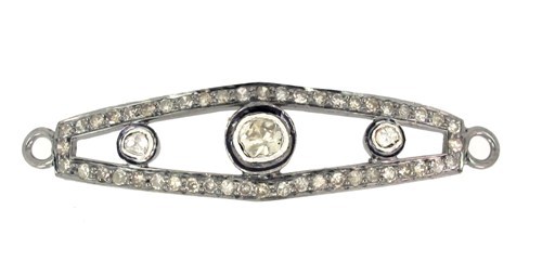Pave Diamond Link Bracelet Silver Finding