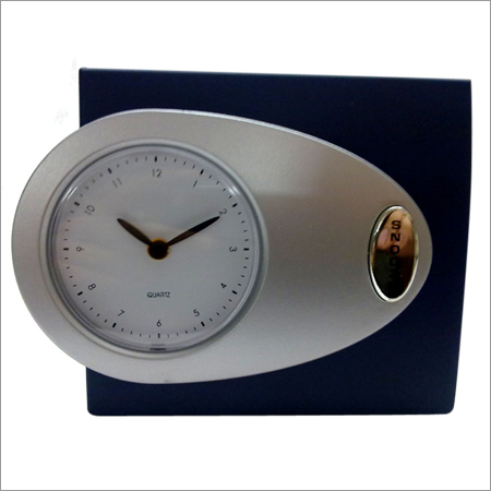 Promotional Table Clocks - Metal & Plastic 4x5x2 inches Silver | Elegant Design Customizable Branding Precise Timekeeping Durable Quartz Movement