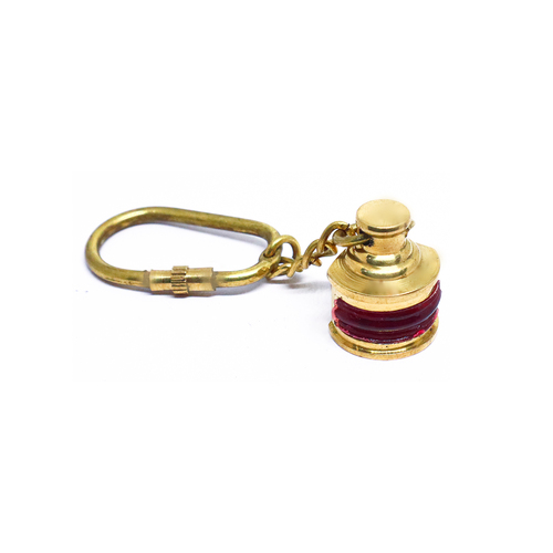 Nautical Key Chain Lamp Gold Red Brass Nautical Railroad