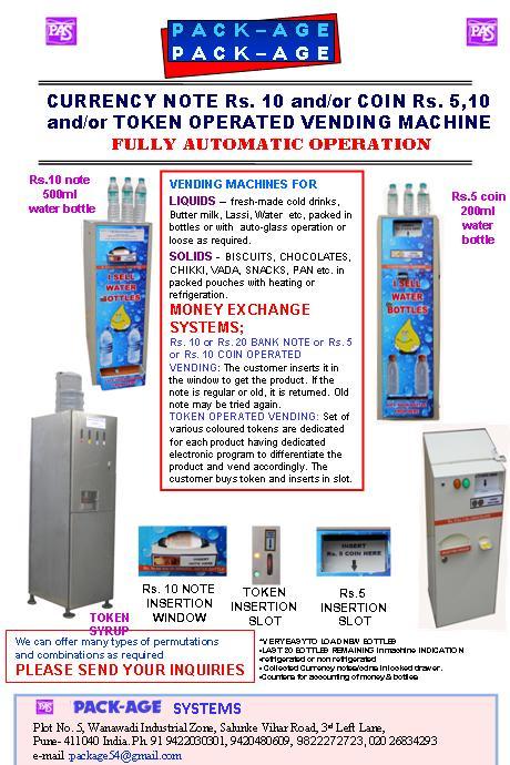 VENDING MACHINE LIQUIDS AND SOLIDS