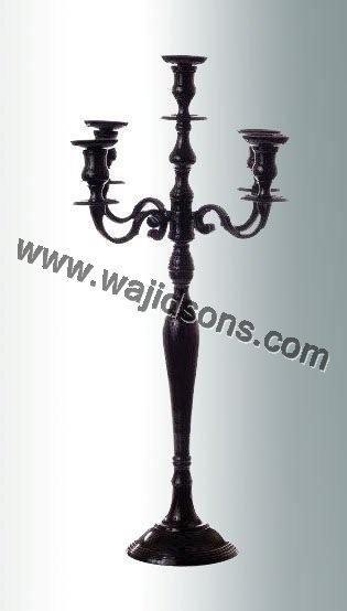 black aluminum candelabra