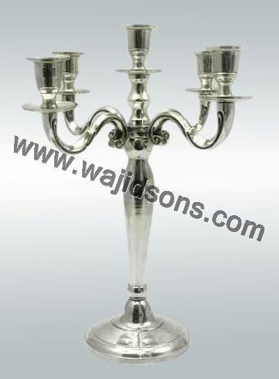 Candelabras And Centerpieces - Metal Alloy 38cm Silver, Four Candle Holders, Elegant Durable Design