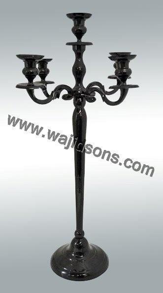 Black Metal Wedding Candelabra - Metal 100cm, Black | Elegant Design, Five Candle Holders, Tall Grand Centerpiece