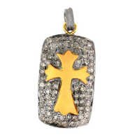 Cross Pave Diamond Gold Pendant