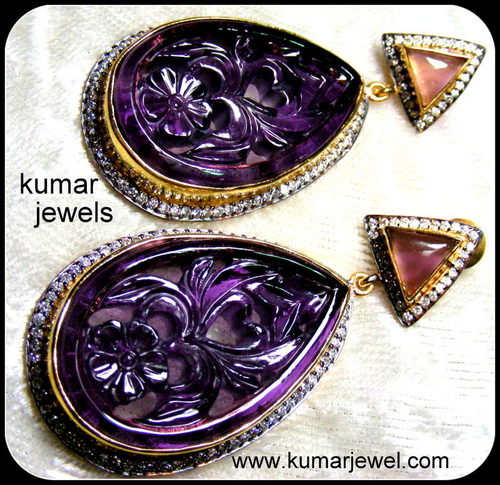 Real Carving Crystal earring.