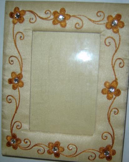 Hand Embroidered Picture Frame 