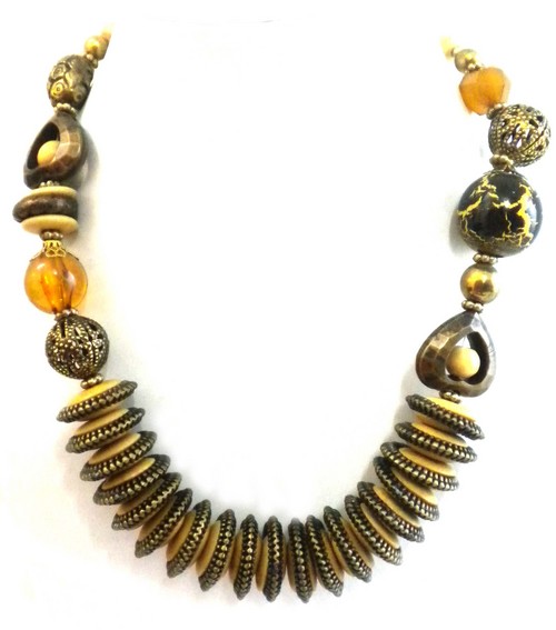 necklace with antique rings
