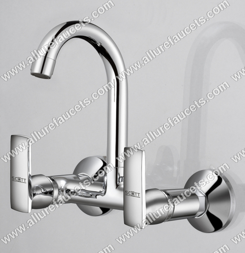 Double Lever Sink Mixer With Swinging Spout