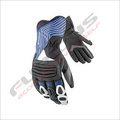 Motorcycle Racing Gloves - Premium Goatskin Leather, Various Sizes | Impact Absorbent Padding, Gel Printed Design, Dual Adjustment Straps
