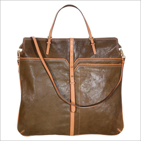 Leather Hand Bags - Genuine Leather, 16x12x6 Inches, Brown | Durable, Spacious, Multiple Pockets, Zip Closure