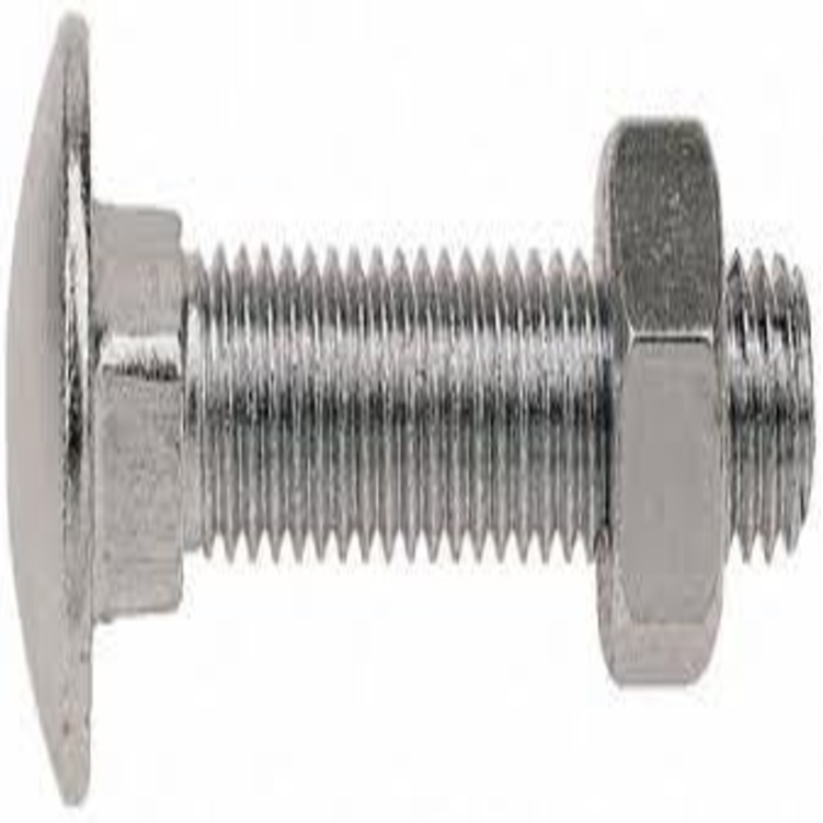 Industrial Carriage Bolts - Silver, 3 Inch Round Head, Polished Finish | High Strength, Corrosion Resistance, Easy Installation for Woodworking