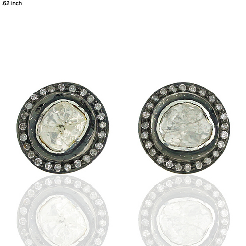 Rose Cut Diamond Stud Earring Jewelry