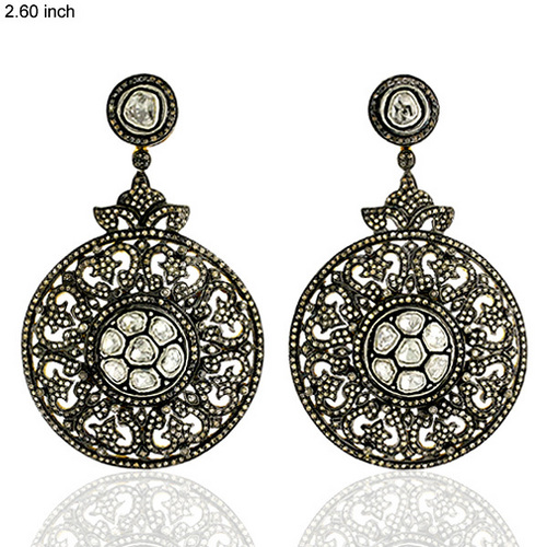 14k Gold Rose Cut Earring