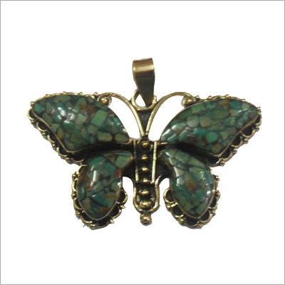 Crystal Studded Butterfly Pendant 
