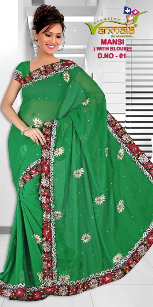 Embroidery Thread Work Sarees