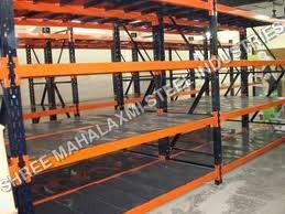 Warehouse Pallet Racks - Iron Material, 3-6 Layers, 900-1500 mm Width, Sky Blue and Orange | Double-Sided Storage Shelving, Corrosion Resistant, Easy Installation