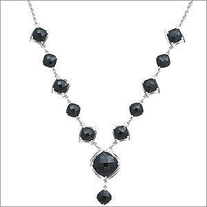 Black Onyx Sterling Silver Fashionable Necklace Gender: Women