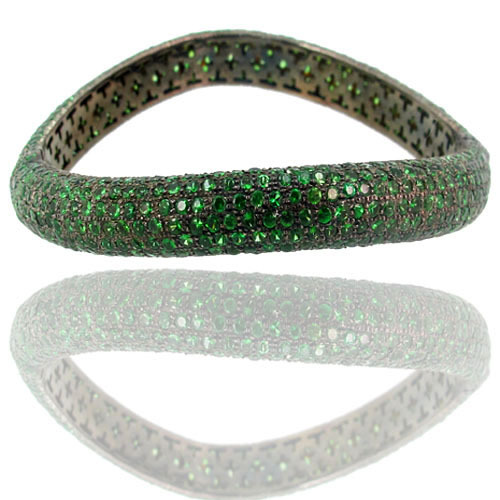 Tsavorite Gemstone Gold Bangle