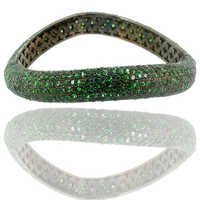 Tsavorite Gemstone Gold Bangle