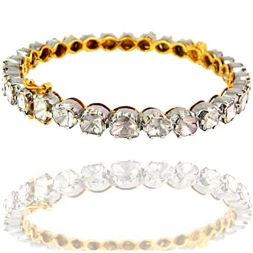 Rose Cut Diamond Gold Bangle