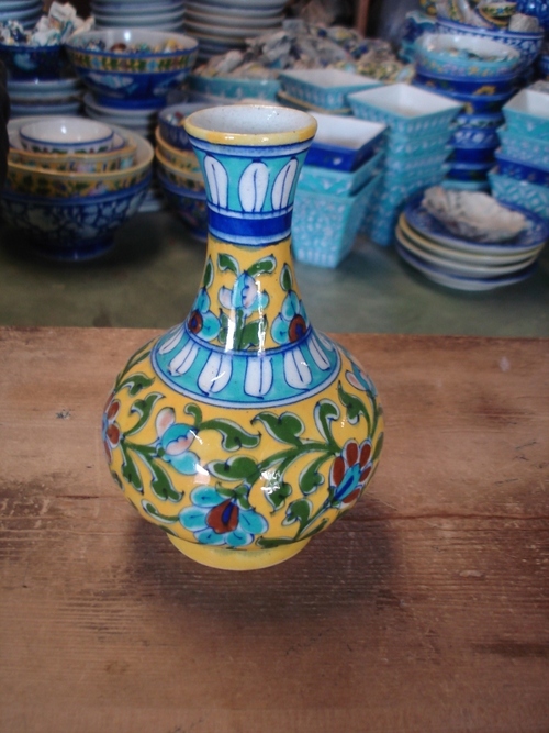 Blue pottery vase