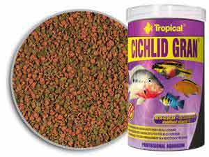 TP CICHLID GRAN PELLET FISH FOOD 1000 ML/550 GM - Brown, Multi-Ingredient Granules | Intensifies Color, Boosts Immunity, Sinking Granules, Daily Feeding