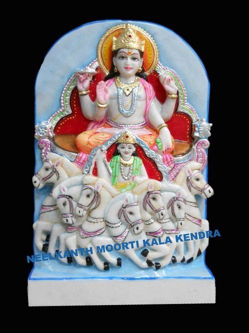 Marble Surya dev statue