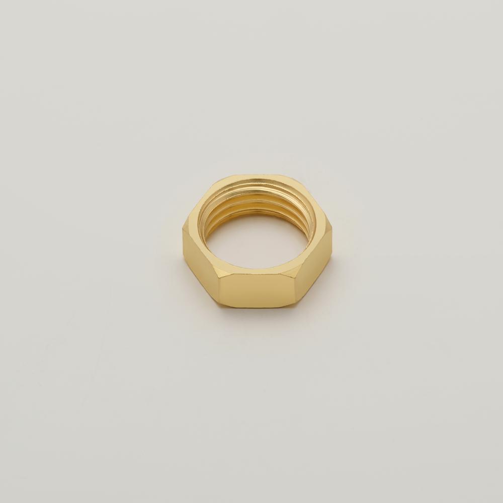 Brass Check Nut - Polished Hex Shape, Golden Color | Durable, Rust Proof, Dimensionally Accurate, Easy to Fit